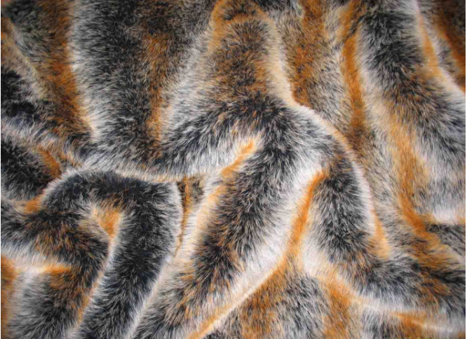 Brown fox imitation faux fur fabric by the meter 